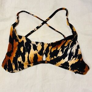 INDAH Wild Patterned Bralette - Black and Orange